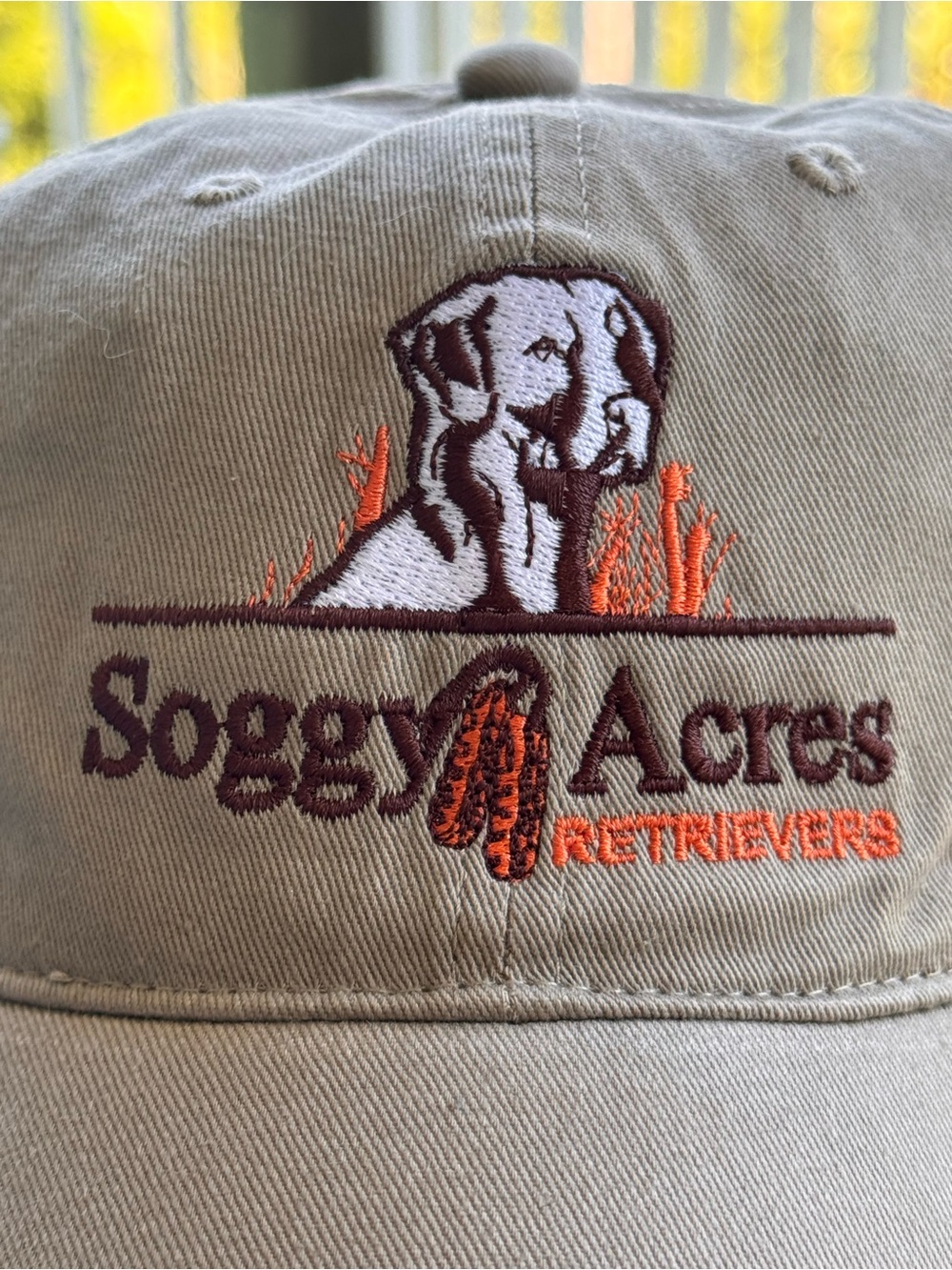 Outdoor Cap Soggy Acres Retrievers Tan Adjustable Dad Hat Embroidered